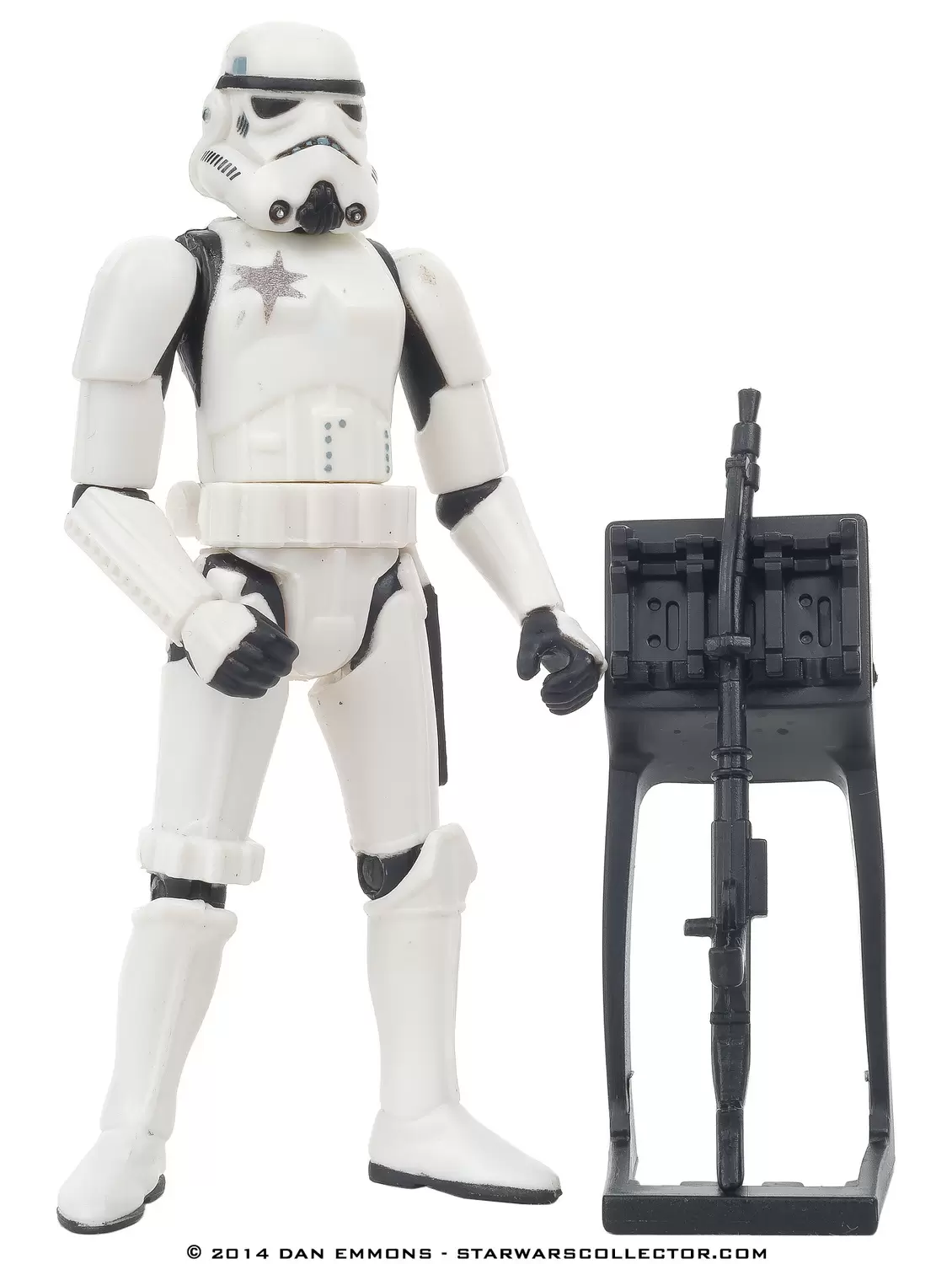 Power of the Force 2 - Stormtrooper with Battle Damage and Blaster rifle rack (Commtech)
