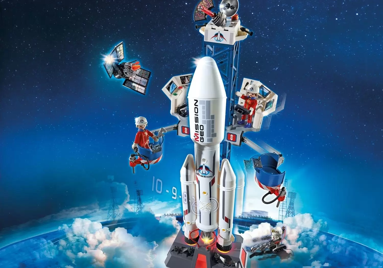 Playmobil Espace - Base de lancement avec fusée