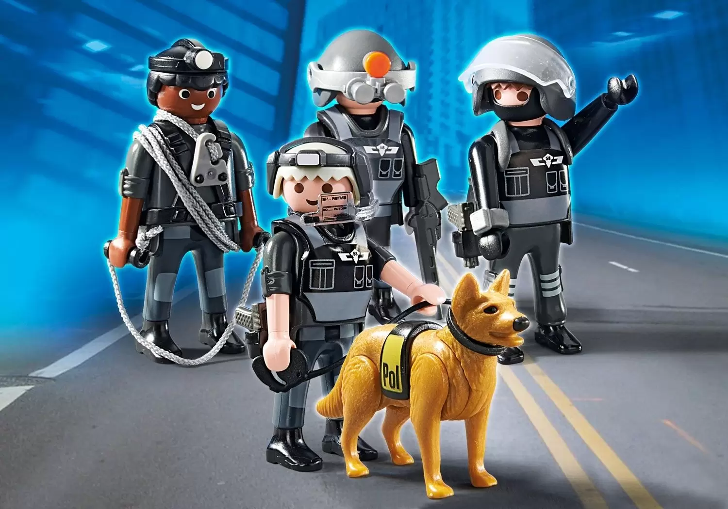 Playmobil Barrage de police avec un chien 