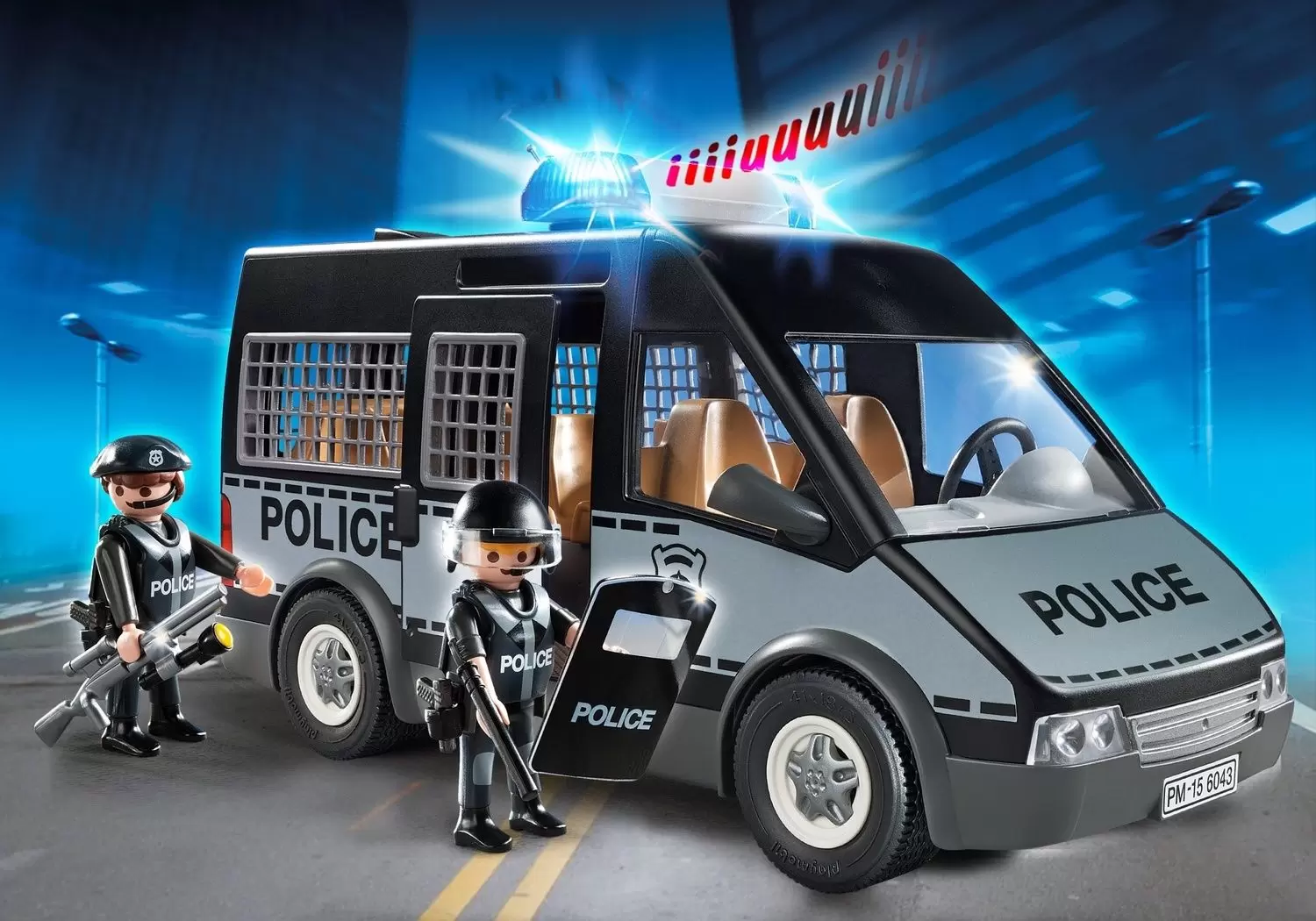 Fourgon de police avec sirène et gyrophare - Playmobil Policier 6043