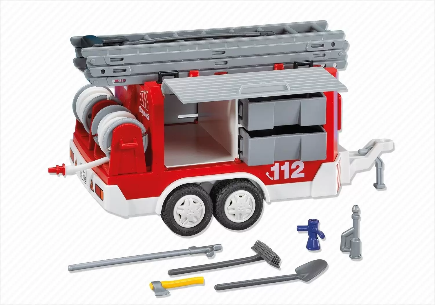 Playmobil Pompier - Matériel de pompiers et remorque