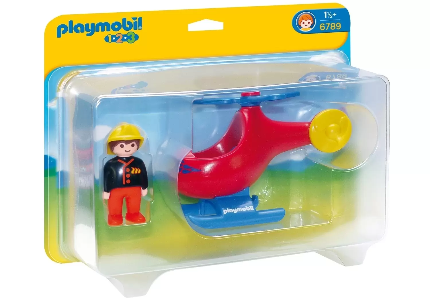 Playmobil 1.2.3 - Pompier avec hélicoptère