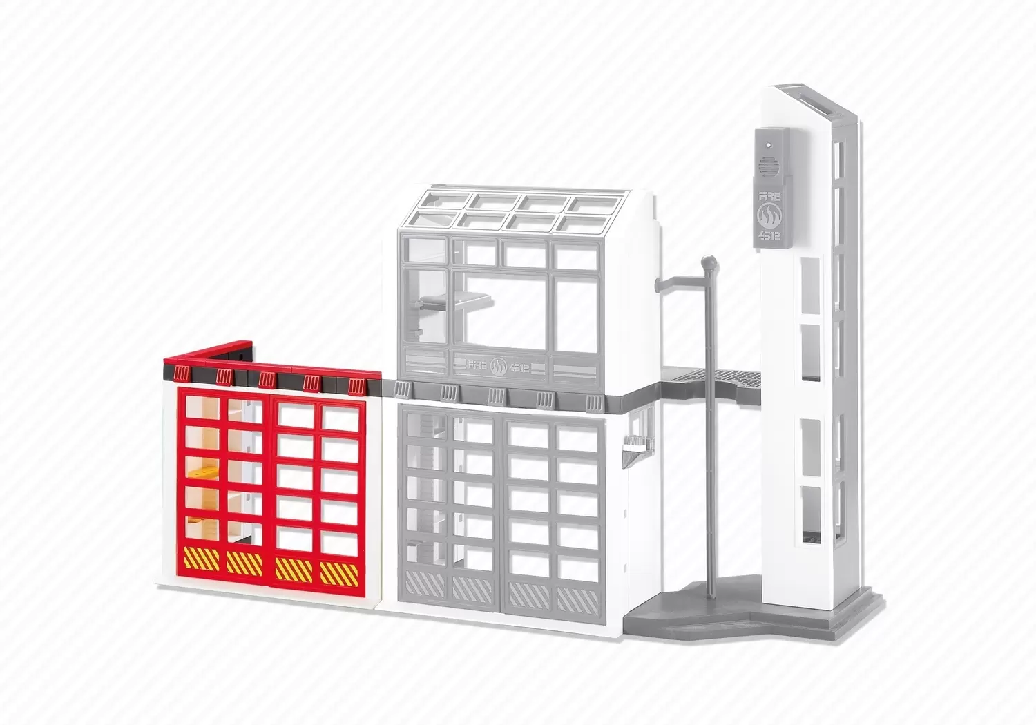 Accessoires & décorations Playmobil - Porte supplémentaire pour caserne de pompiers avec alarme