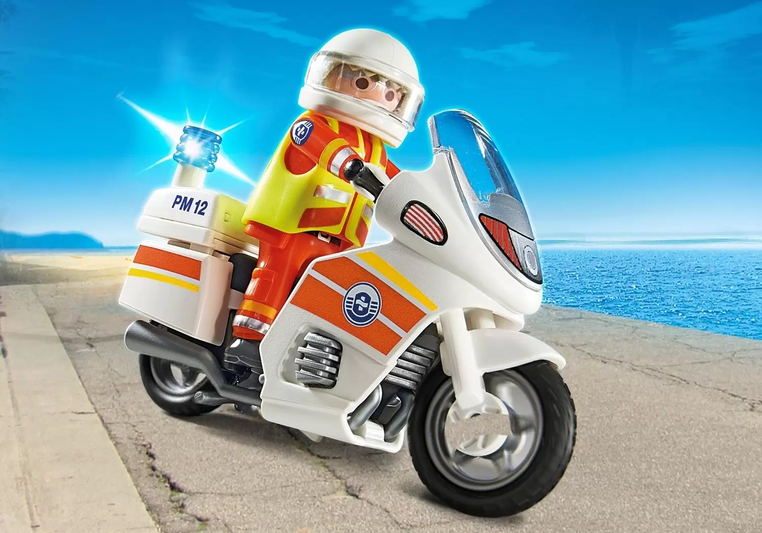 Playmobil Hôpital & Sauveteurs - Sauveteur avec moto
