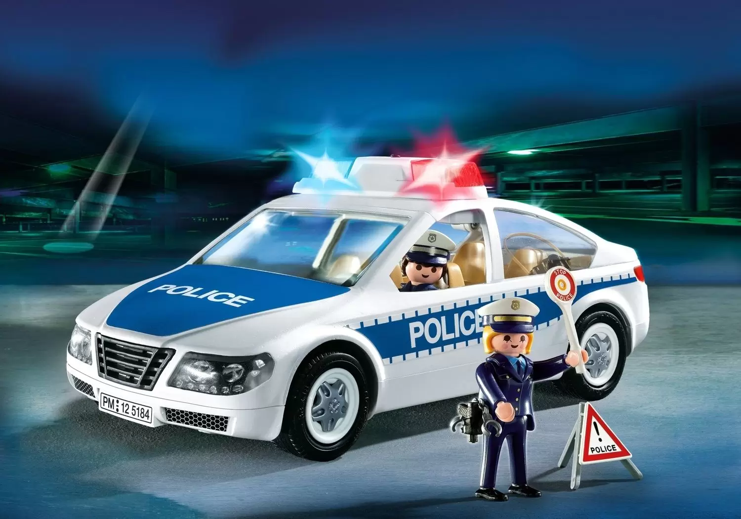 Playmobil Policier - Voiture de police avec lumières clignotantes