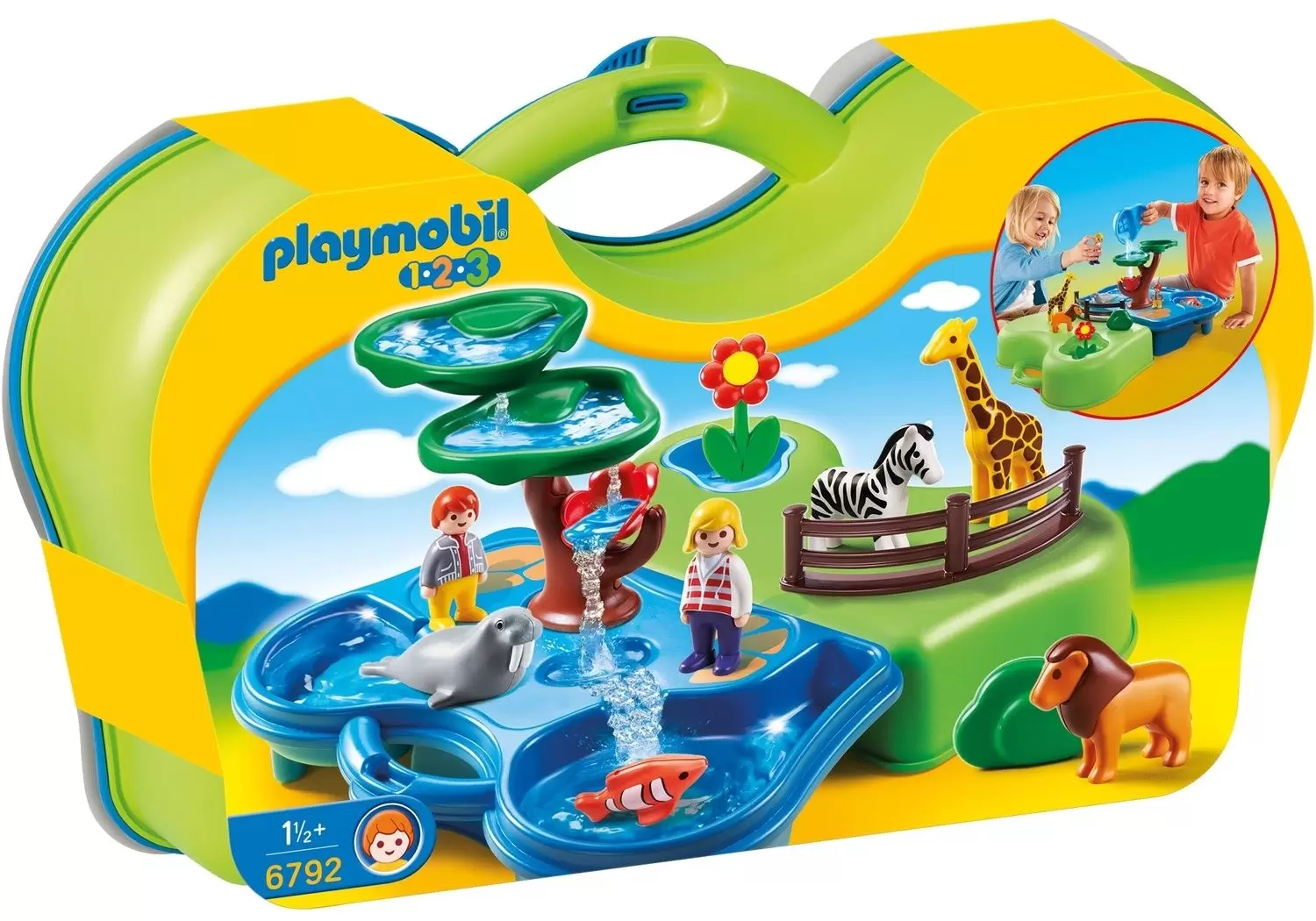 Playmobil 1.2.3 - Zoo transportable avec bassins aquatiques