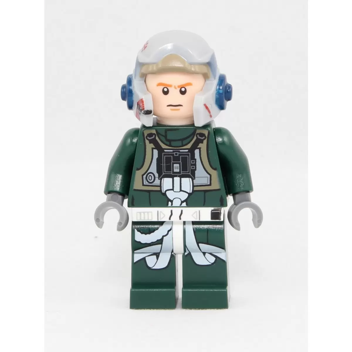 Minifigurines LEGO Star Wars - Rebel Pilot A-wing (Open Helmet, Dark Green Jumpsuit, Frown / Scared) (Arvel Crynyd)