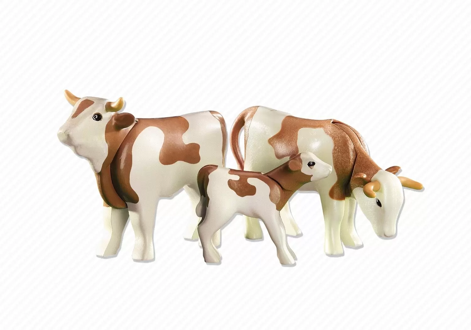 Playmobil Animaux - 2 vaches avec veau bruns
