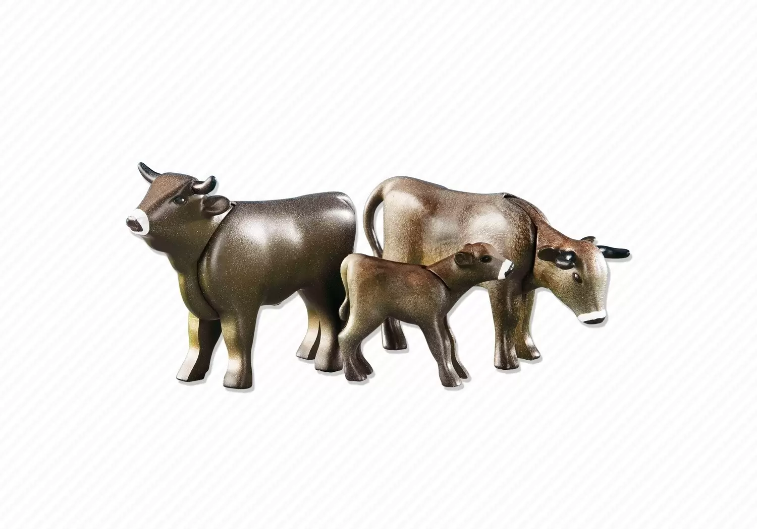 Playmobil Animaux - 2 vaches avec veau noirs