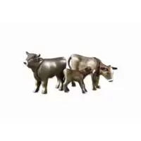 2 cows with calf