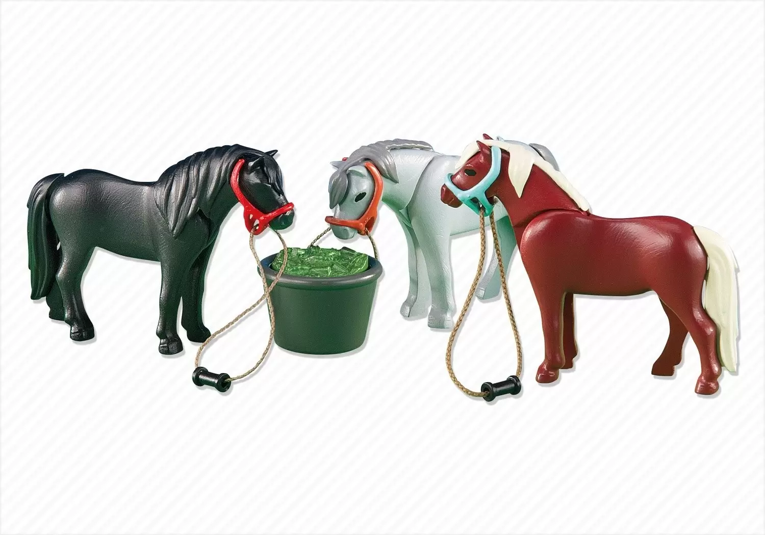 Playmobil Animaux - 3 poneys avec mangeoire