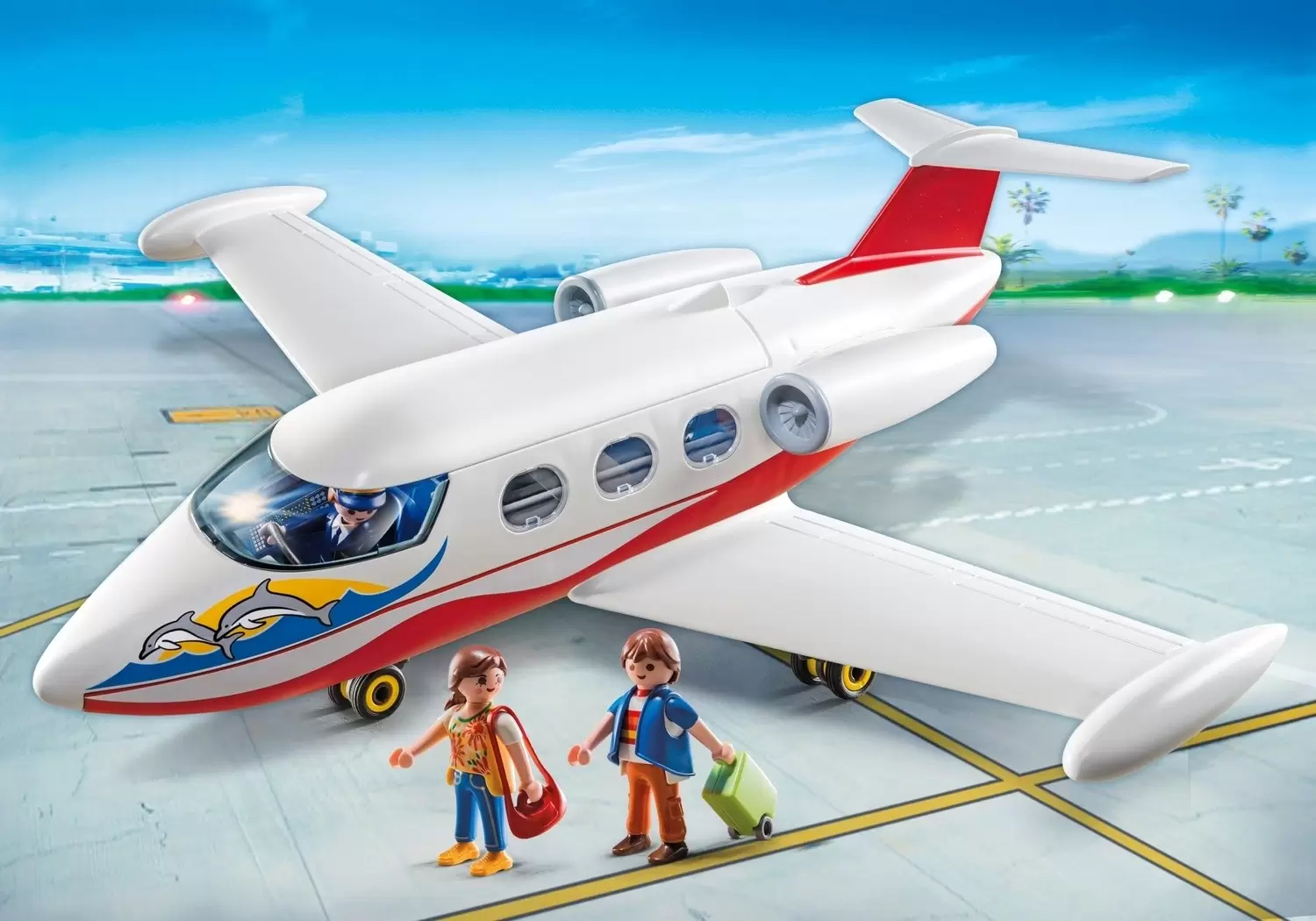 Playmobil Aéroport & Avions - Avion avec pilote et touristes