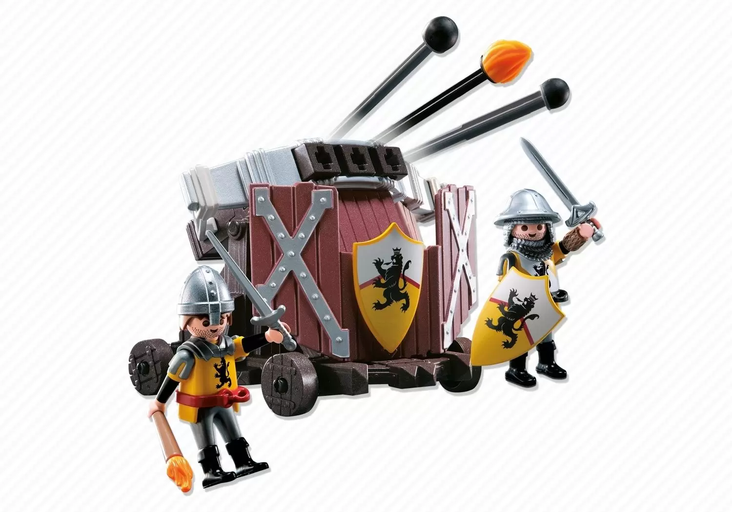 Playmobil Chevaliers - Baliste à 3 projectiles et chevaliers du Lion