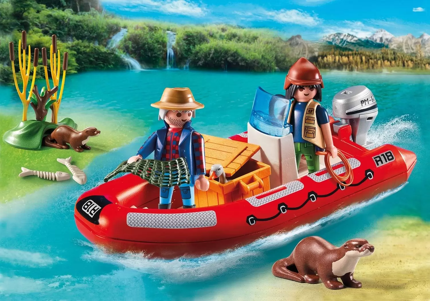 Playmobil Aventuriers - Braconniers avec bateau