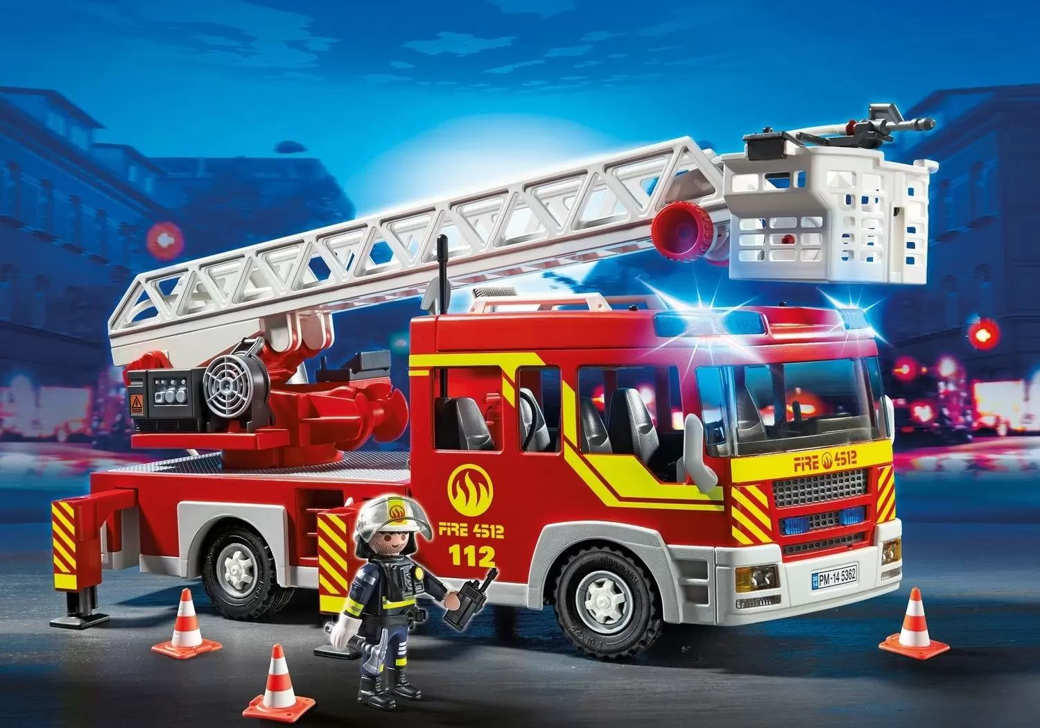 Playmobil Pompier - Camion de pompier avec échelle pivotante et sirène