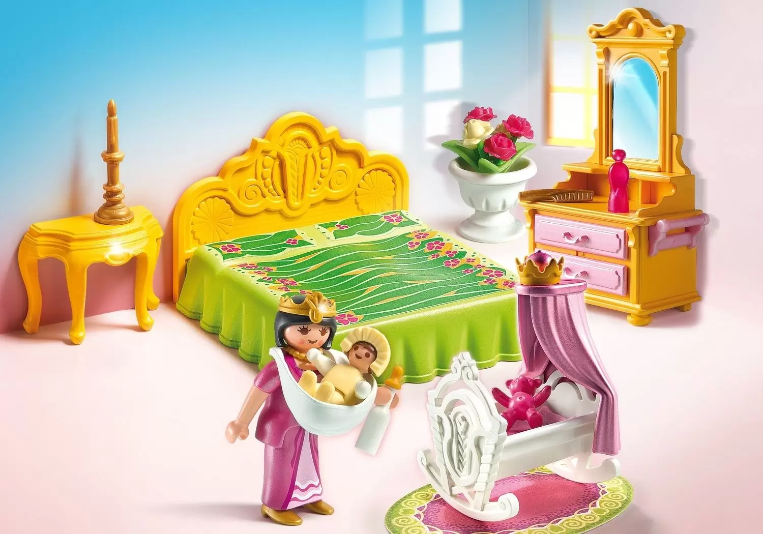 Playmobil Princesses - Chambre de la reine avec berceau