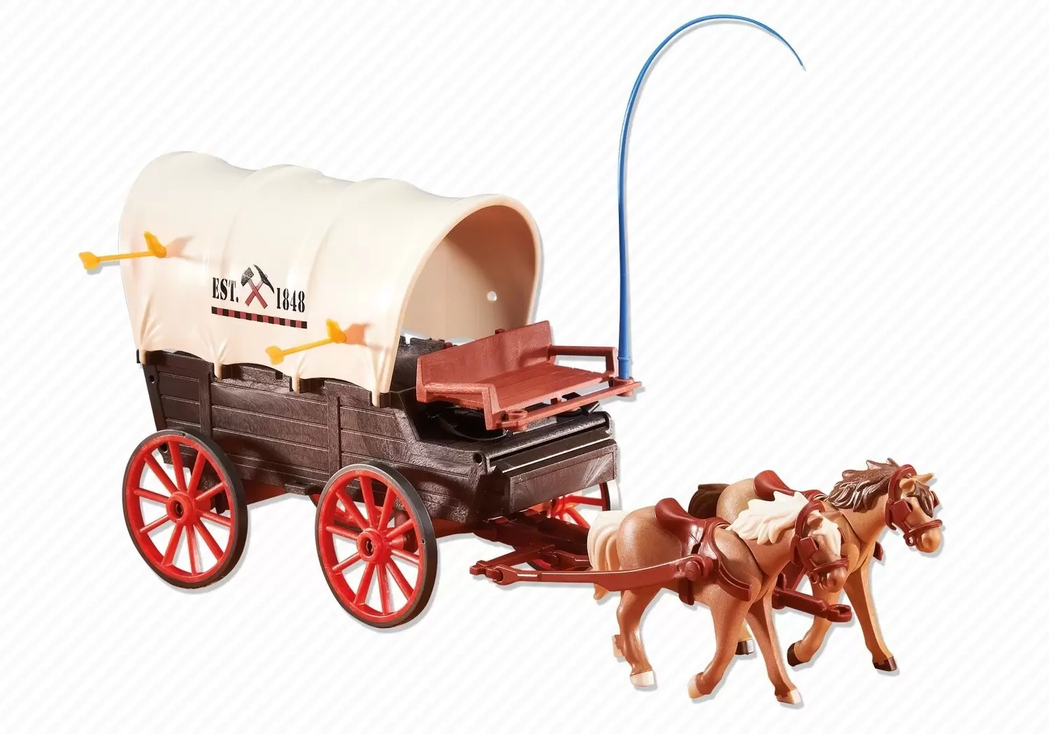 Playmobil Far West - Charrette avec deux chevaux