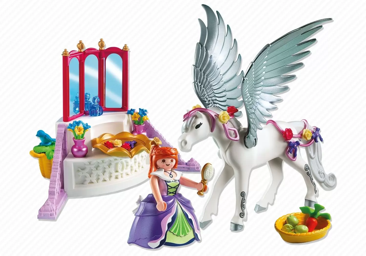 Playmobil Princesses - Cheval ailé et coiffeuse de princesse
