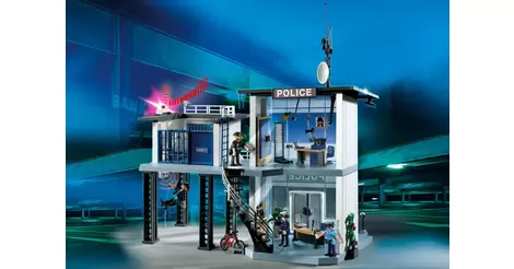 jævnt patrulje hvid Police Station - Police Playmobil 5182