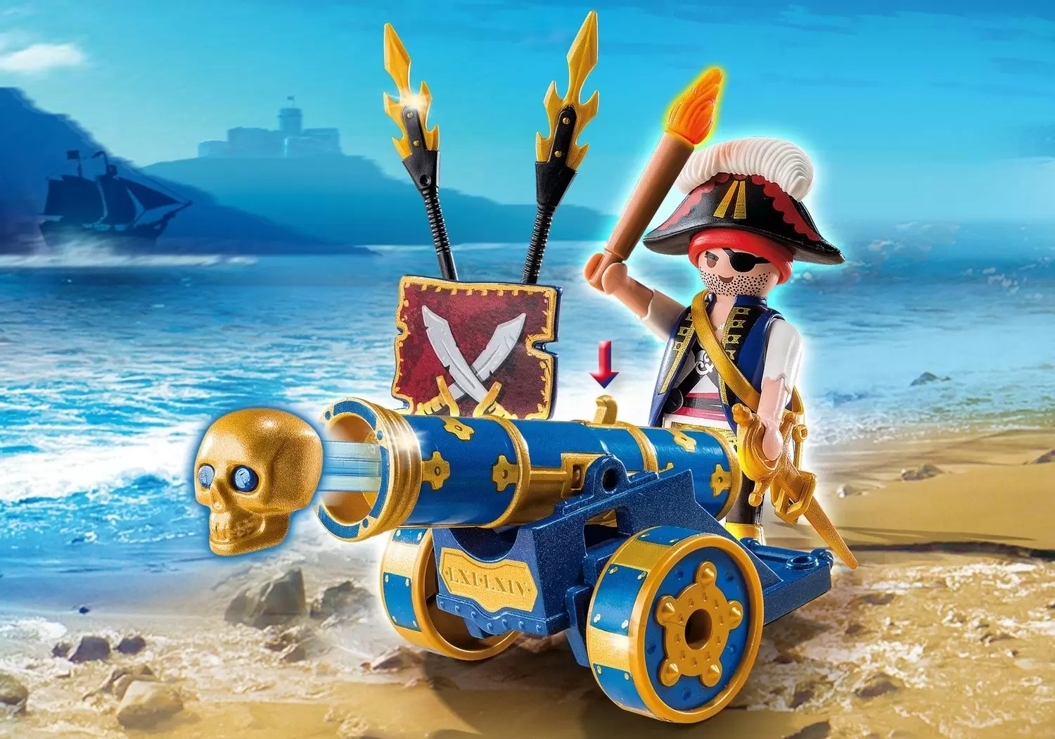 Playmobil Pirates - Corsaire avec canon bleu