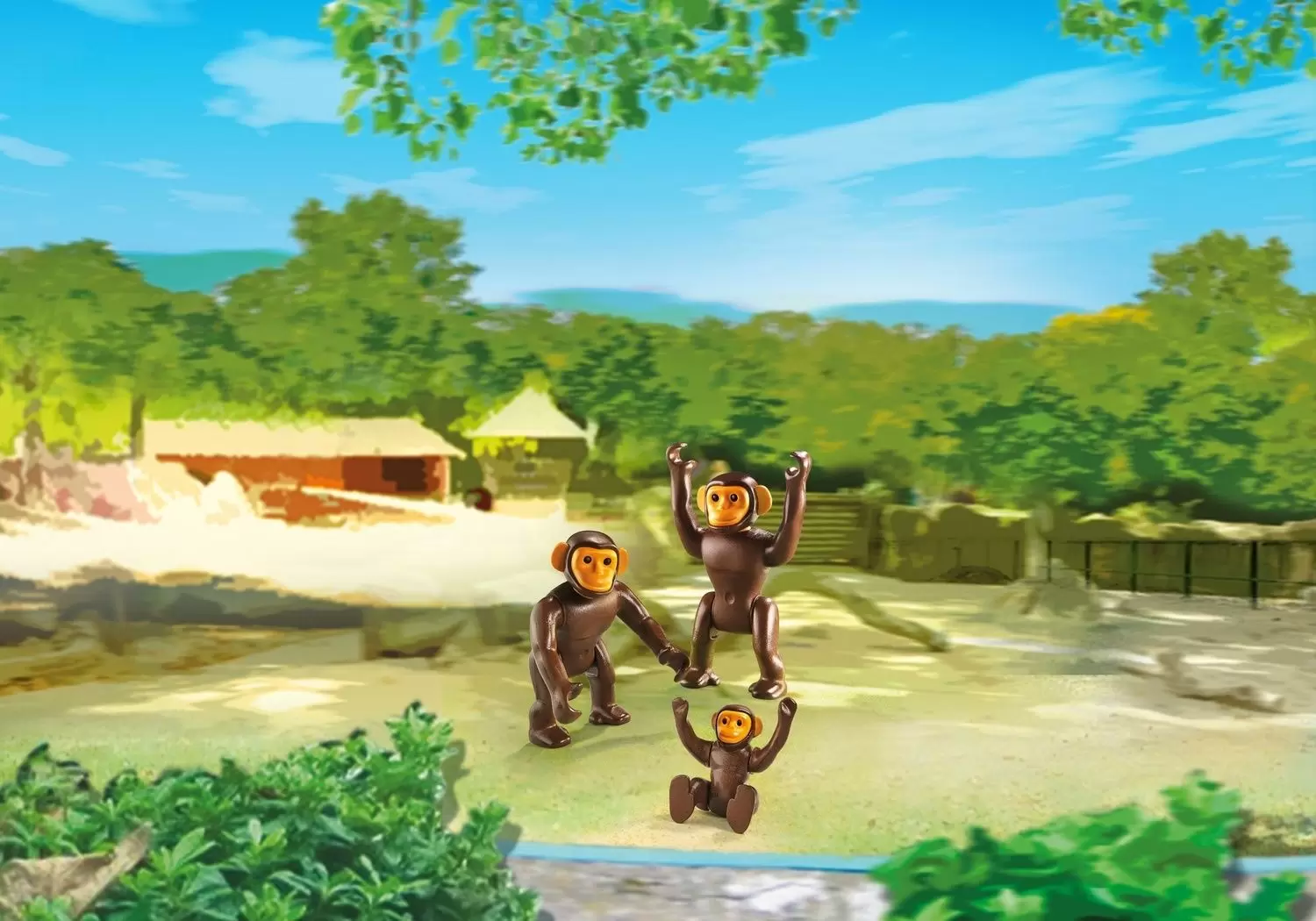 Playmobil Animaux - Couple de chimpanzés avec bébé