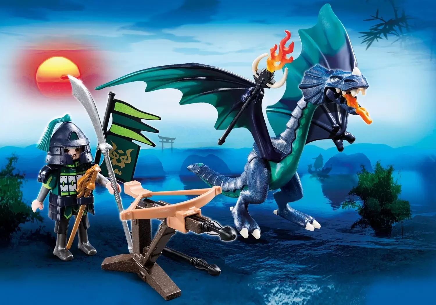 Playmobil Chevaliers - Dragon avec guerrier