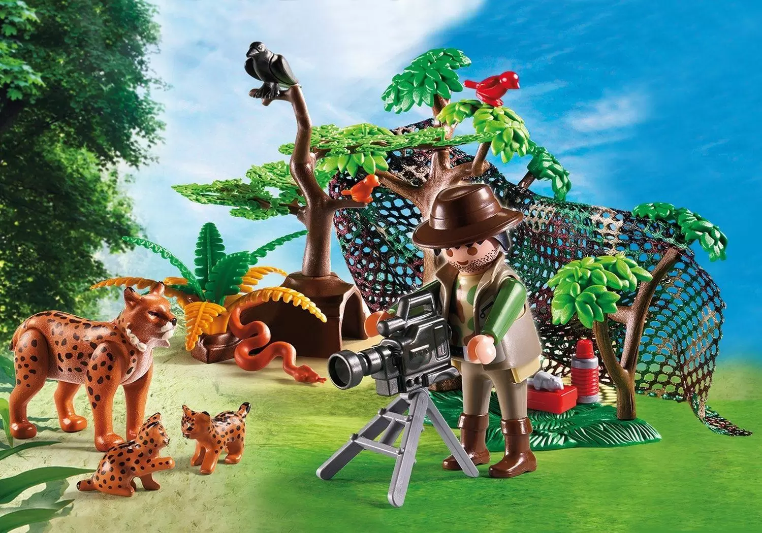 Playmobil Aventuriers - Explorateur et famille de lynx