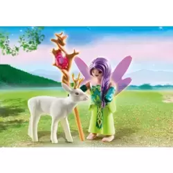 Fairy with enchanted deer