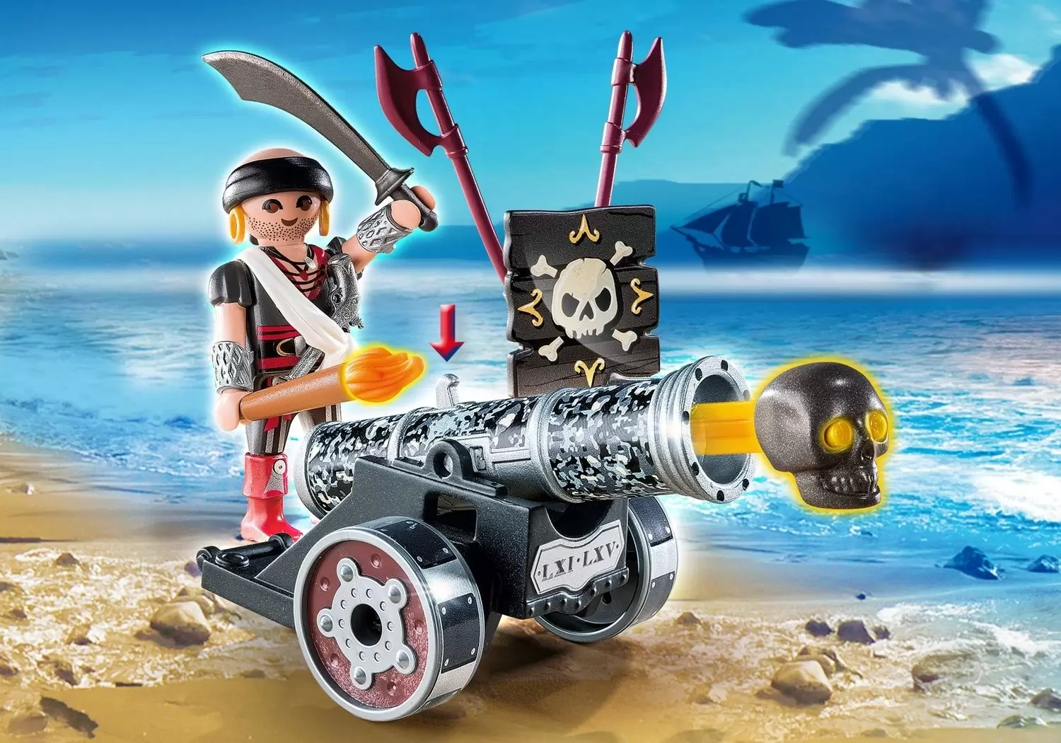 Playmobil Pirates - Flibustier avec canon noir
