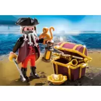 Pirate with treasure chest