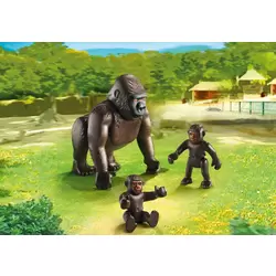 Gorille avec bébés