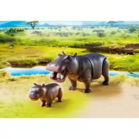 Hippopotame et son petit