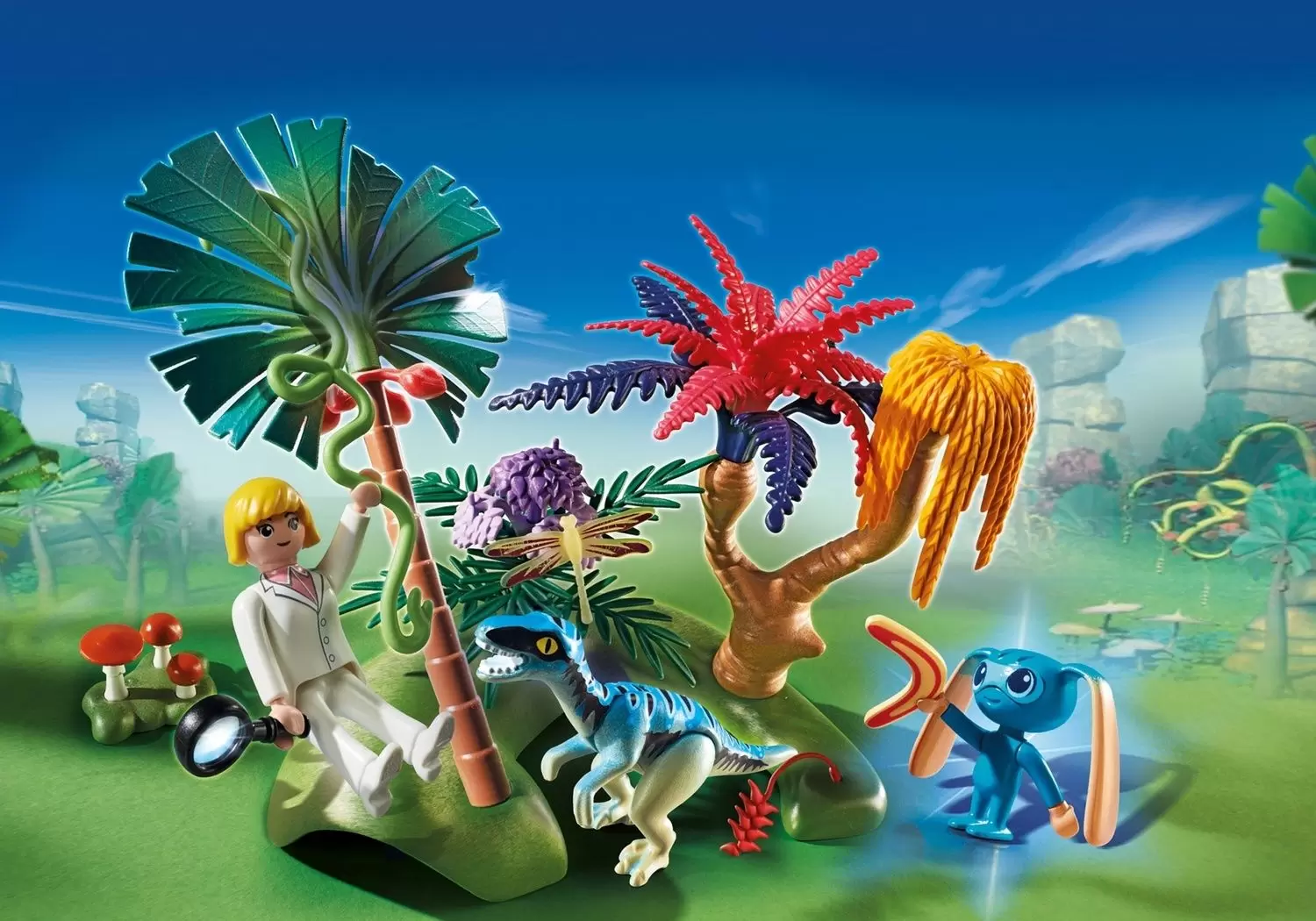 Playmobil Super 4 - Lost Island with Alien and Raptor