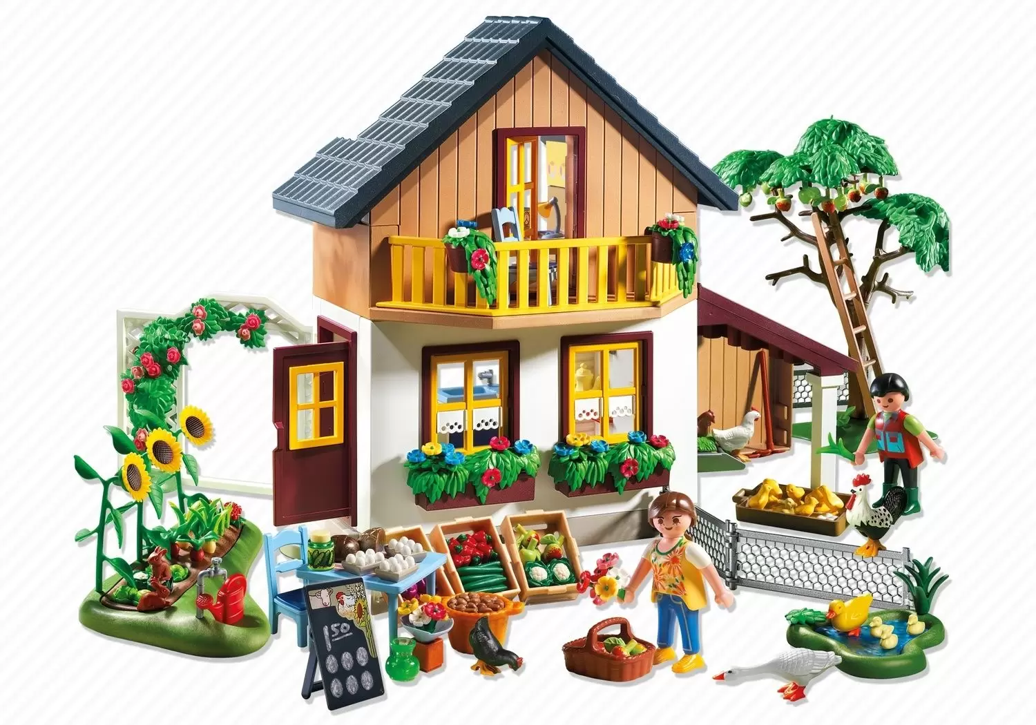 Playmobil Fermiers - Maison des fermiers et marché