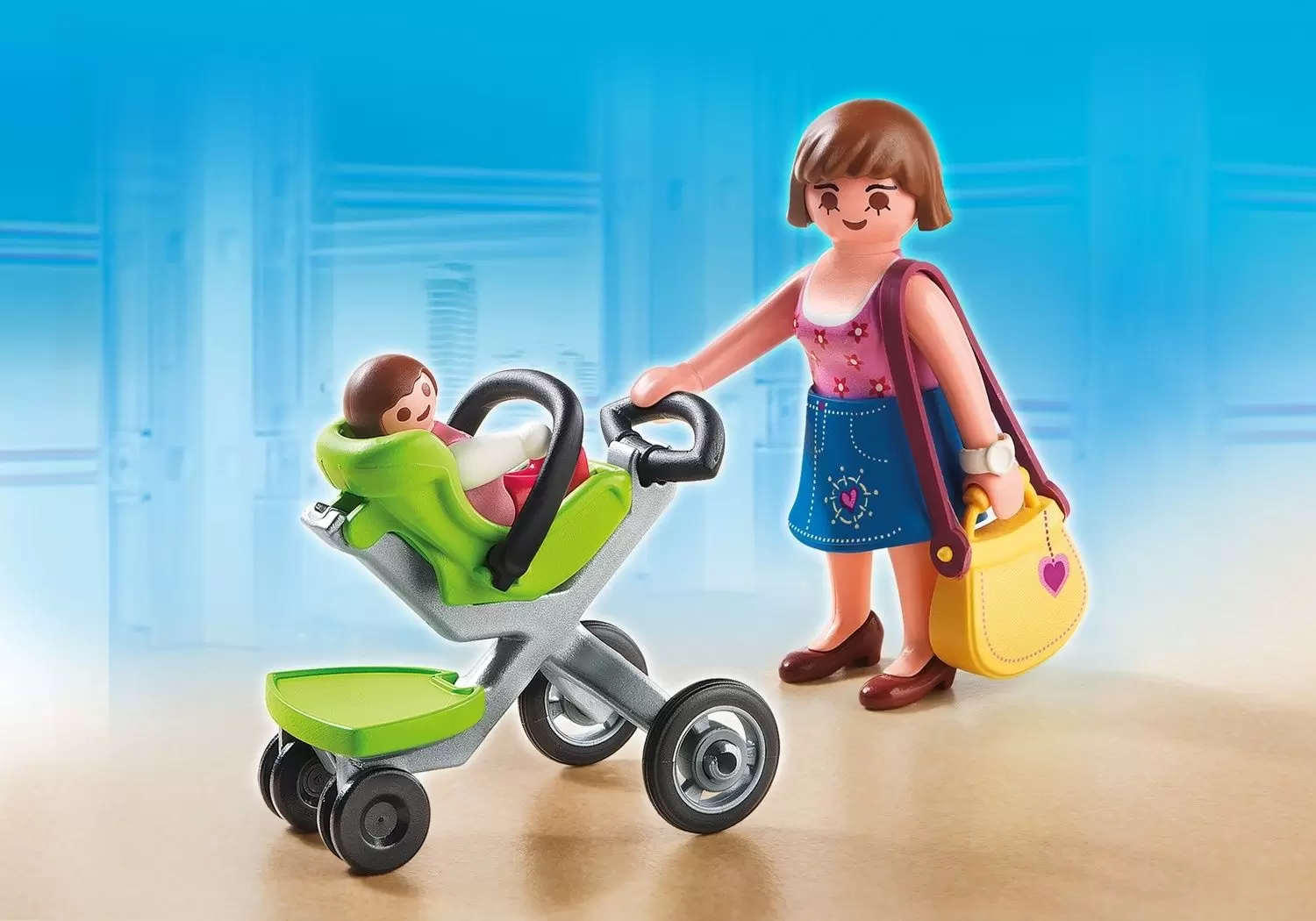 Playmobil dans la ville - Maman et bébé avec poussette