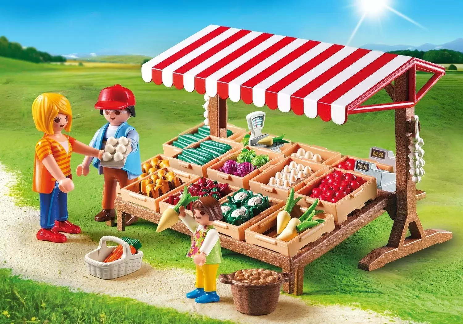 Playmobil Fermiers - Marchand avec étal de légumes