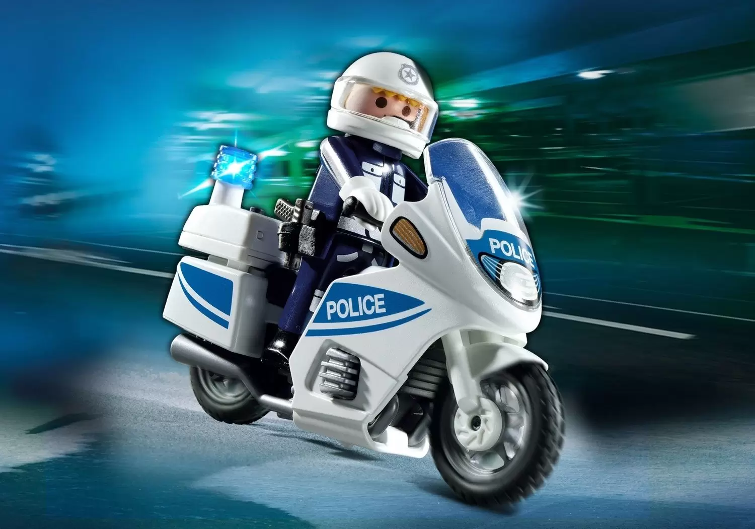 Playmobil Policier - Motard de police avec lumière clignotante