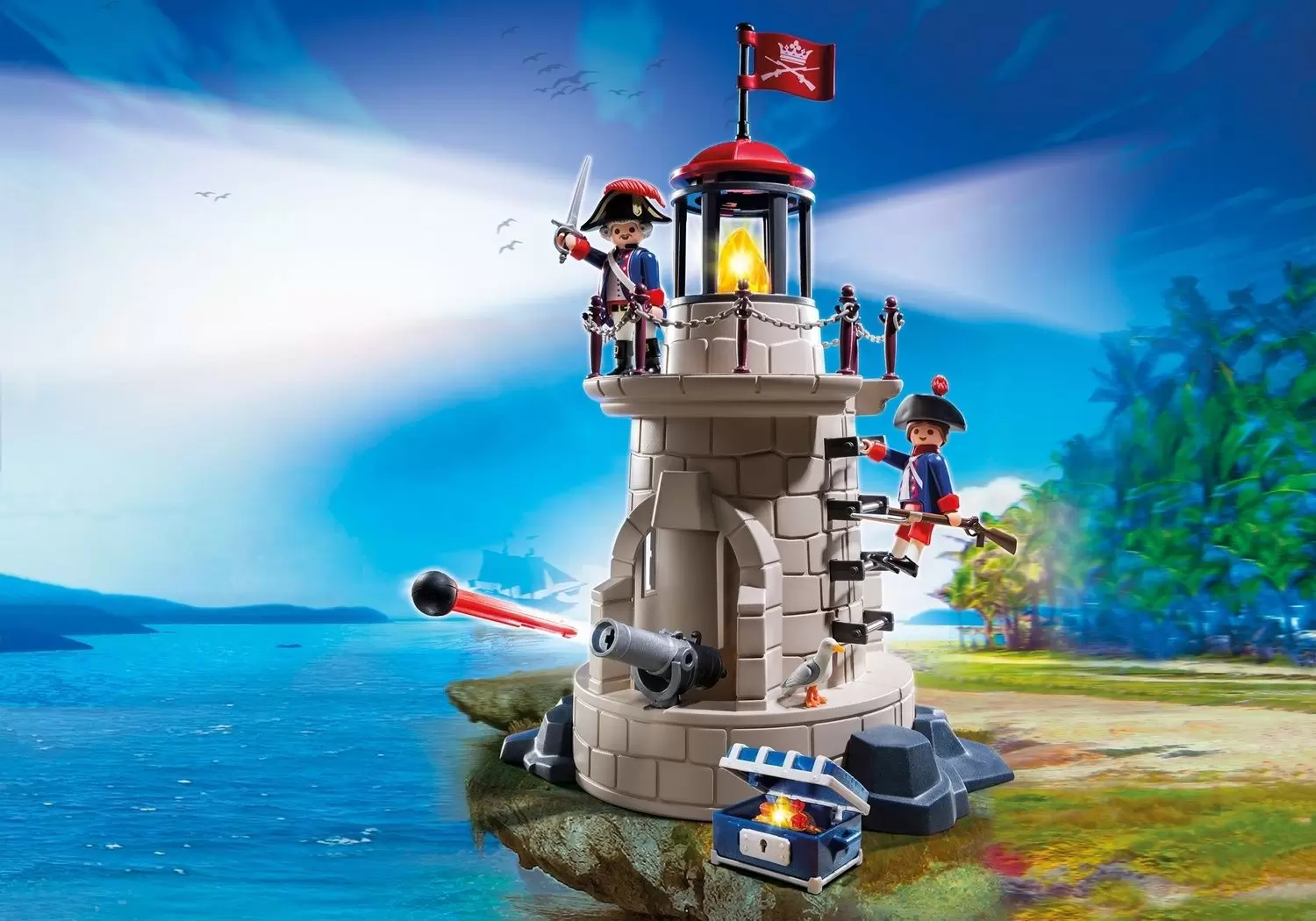 Playmobil Pirates - Phare lumineux avec soldats