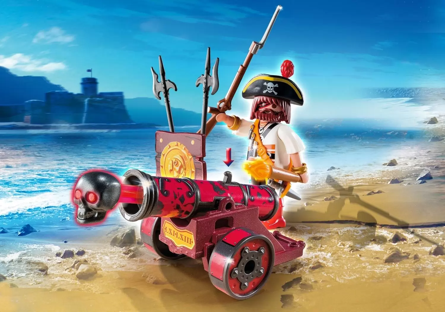 Playmobil Pirates - Pirate avec canon rouge