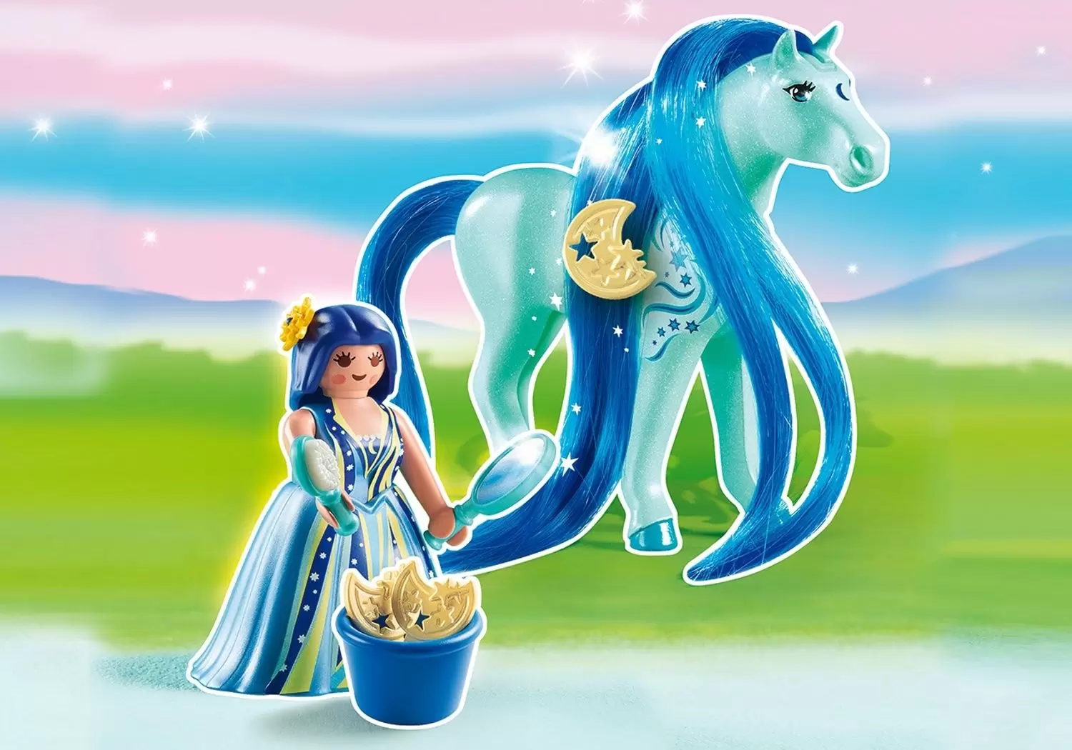Playmobil Princesses - Princesse Bleuet avec cheval à coiffer