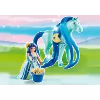 Princesse Bleuet avec cheval à coiffer