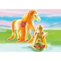 Princesse Mimosa avec cheval à coiffer