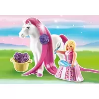 Princesse Rose avec cheval à coiffer