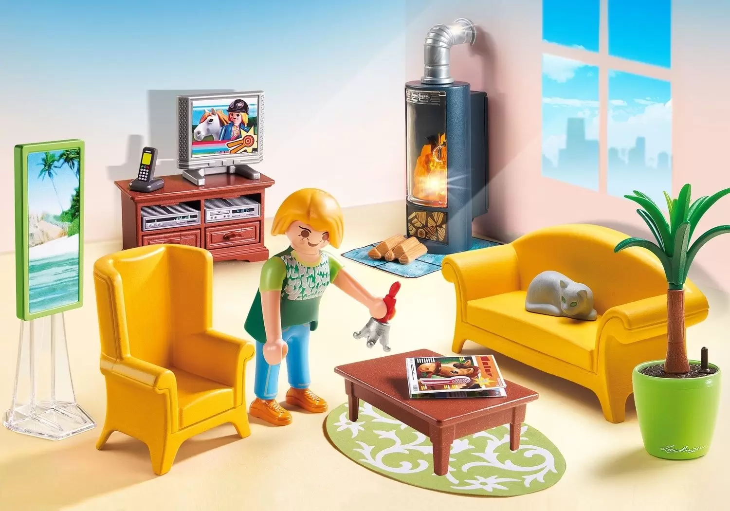 Playmobil Houses and Furniture - Living Room with Fireplace