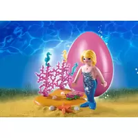 Mermaid Girl with Seahorses