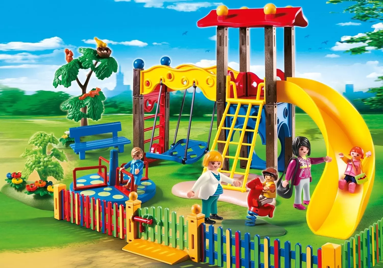 Playmobil dans la ville - Square pour enfants avec jeux