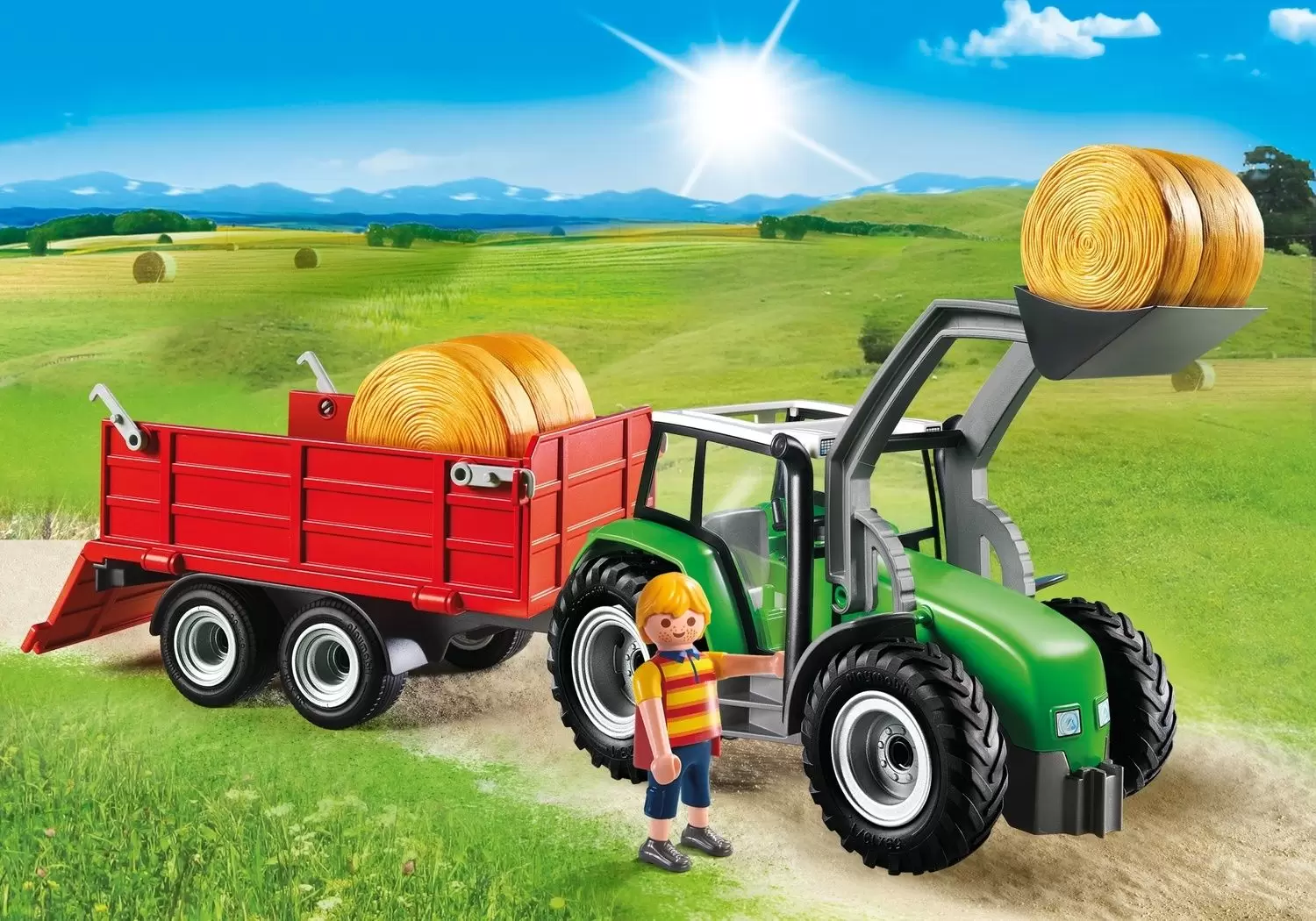 Playmobil Fermiers - Tracteur avec pelle et remorque