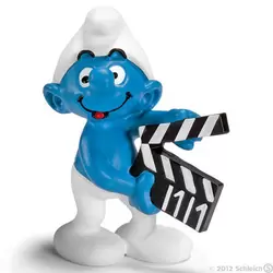 Smurf with clapperboard