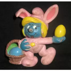 Schtroumpfette déguisé en lapin de Pâques