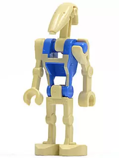 LEGO Star Wars Minifigs - Battle Droid pilot, Blue Torso with Tan Print and one Straight Arm